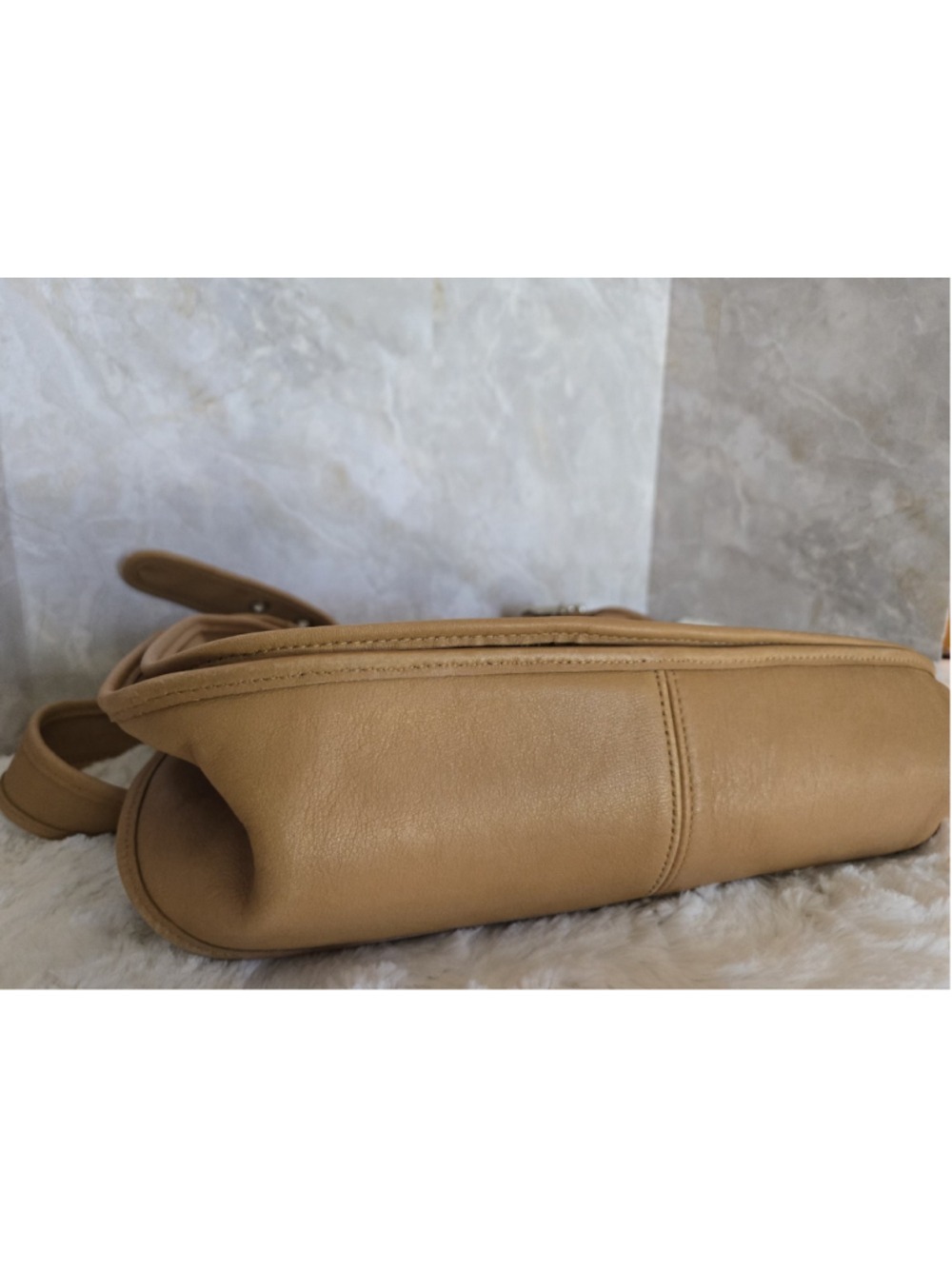 Coach Legacy Crescent 9718 Purse Tan Leather Flap Crossbody Shoulder Bag Vintage - Picture 8 of 12